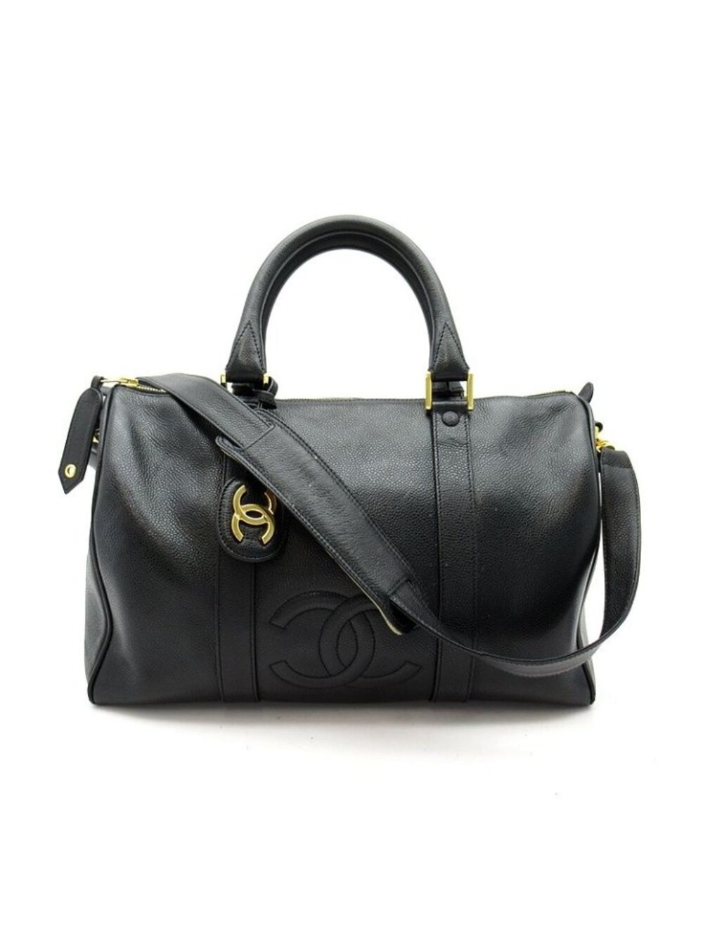 Chanel Boston Bag Caviar Leather Black